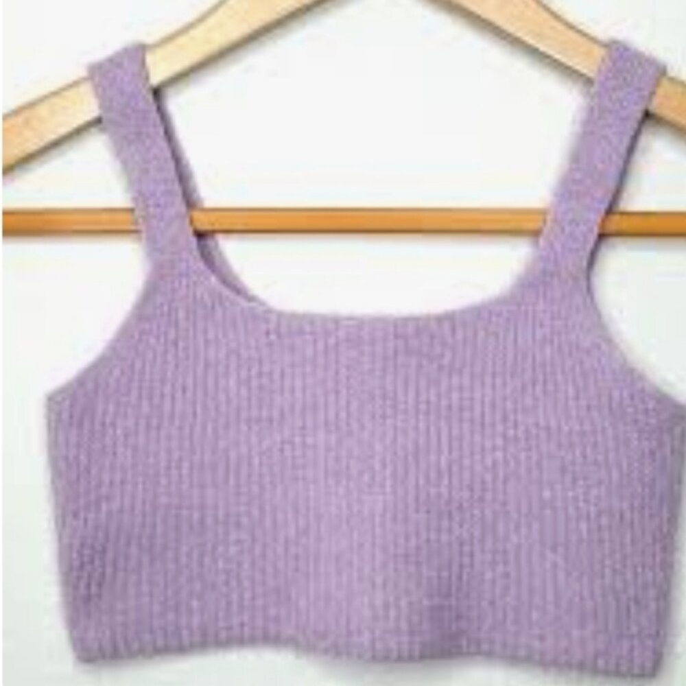 Everlane Wool Lavender Knit Crop Top Medium